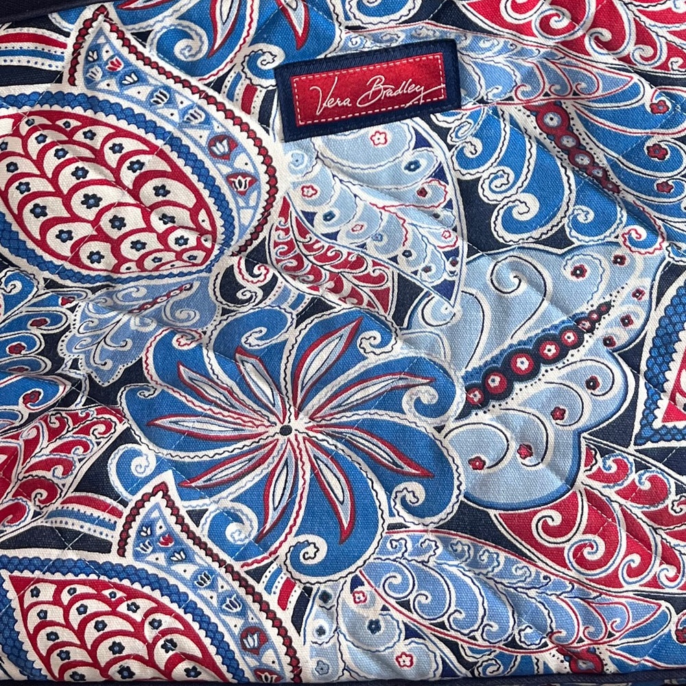 Vera Bradley Seaside Miller Tote Capri Blue Paisley Large Bag Purse Rope Handles - Picture 6 of 8